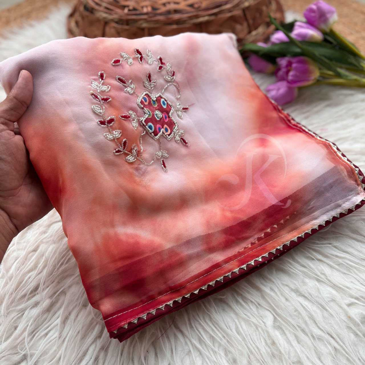 Chiffon Saree in Lavender