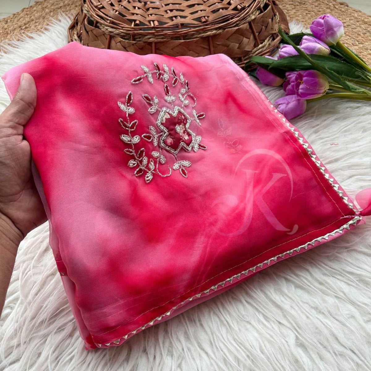 Chiffon Saree in Lavender