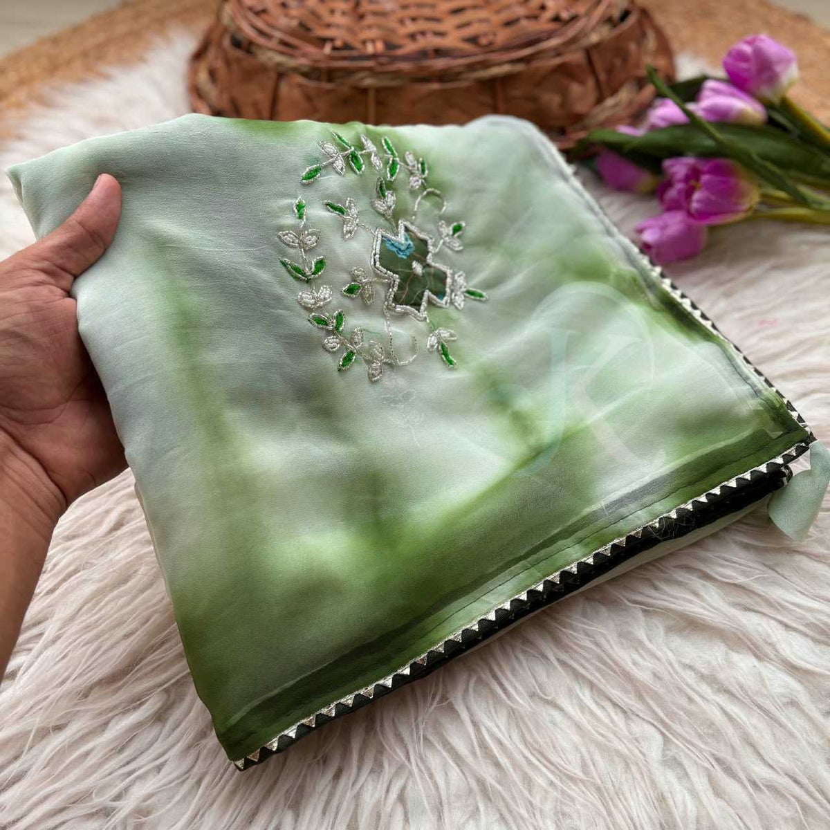 Chiffon Saree in Lavender
