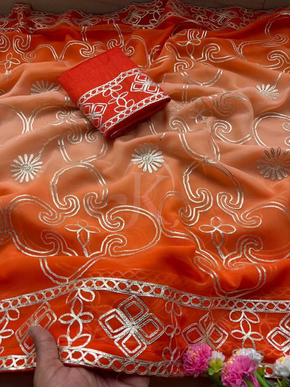 Georgette Designer Saree in Lavender