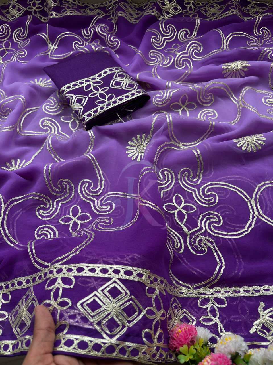 Georgette Designer Saree in Lavender