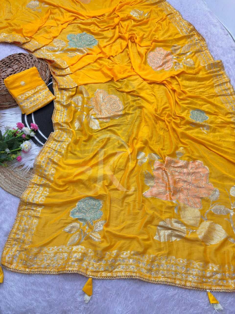 Viscose Designer Saree in Blue