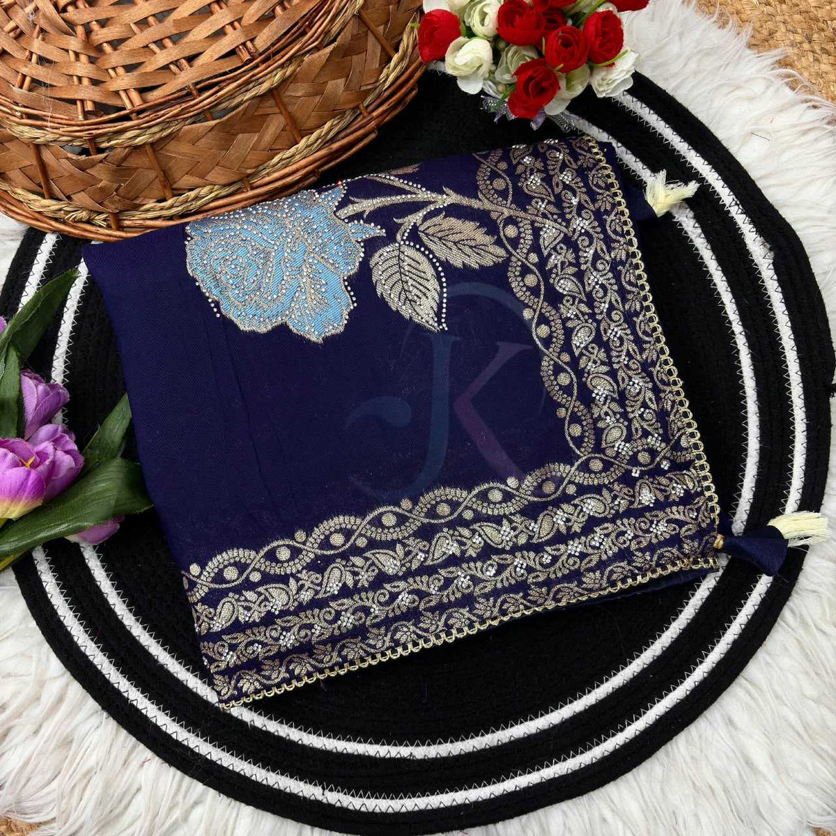 Viscose Designer Saree in Blue