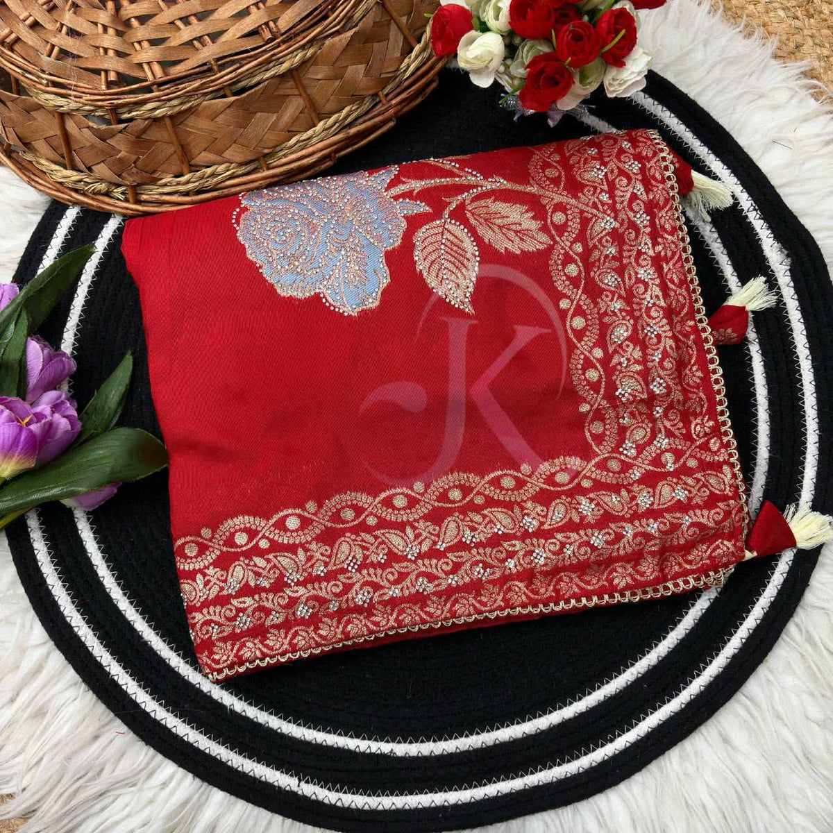 Viscose Designer Saree in Blue