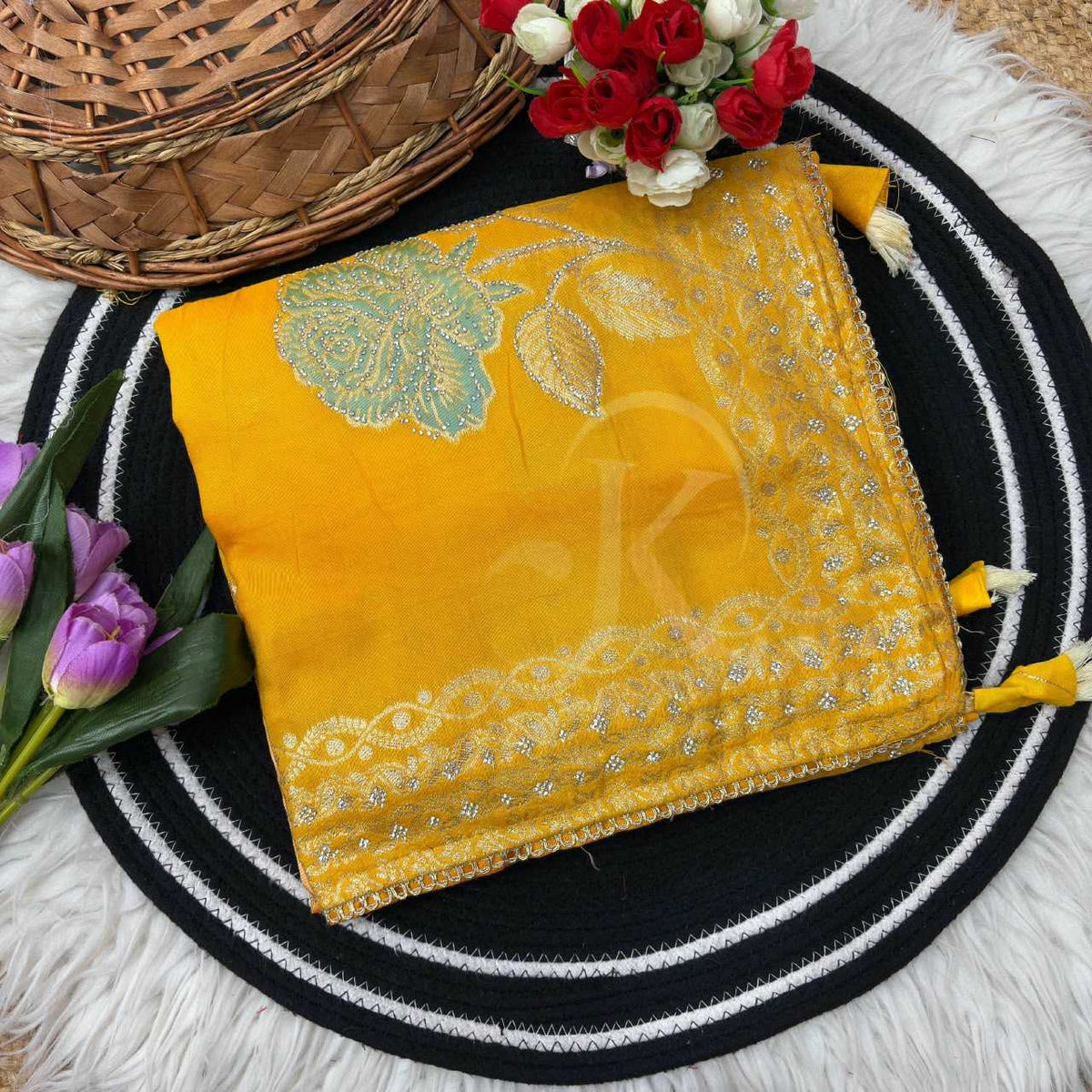 Viscose Designer Saree in Blue