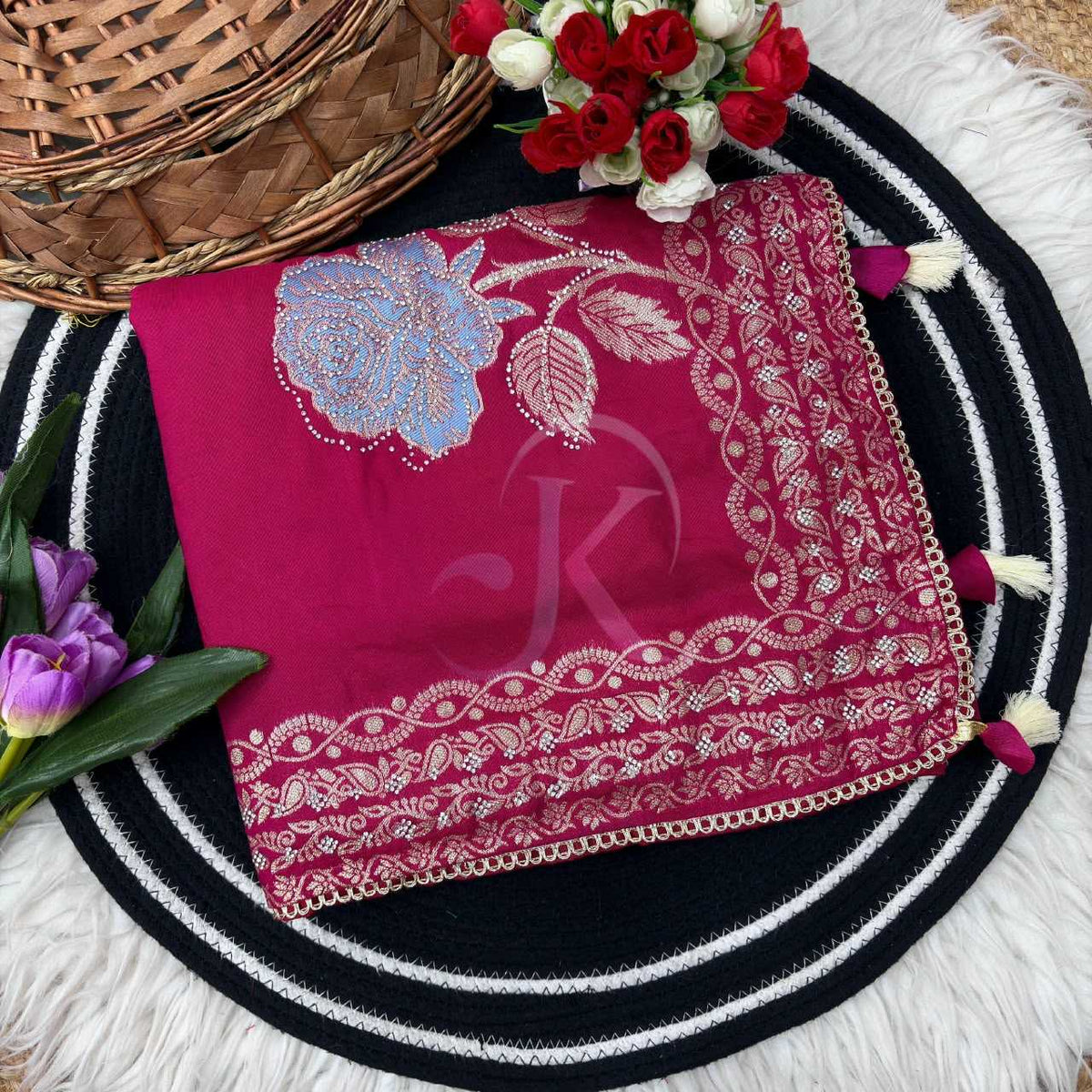 Viscose Designer Saree in Blue