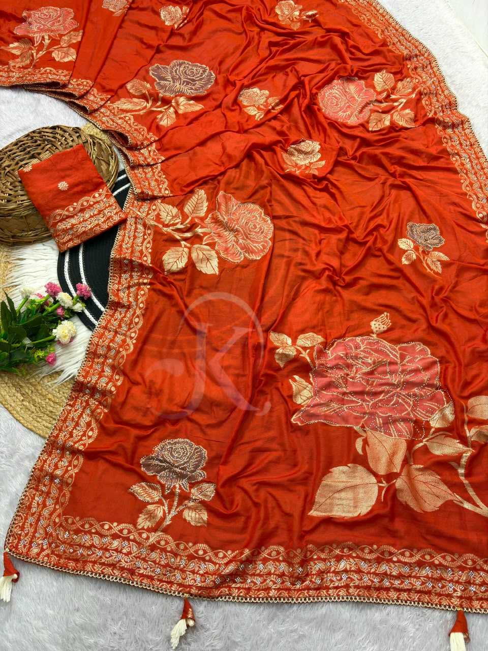 Viscose Designer Saree in Blue