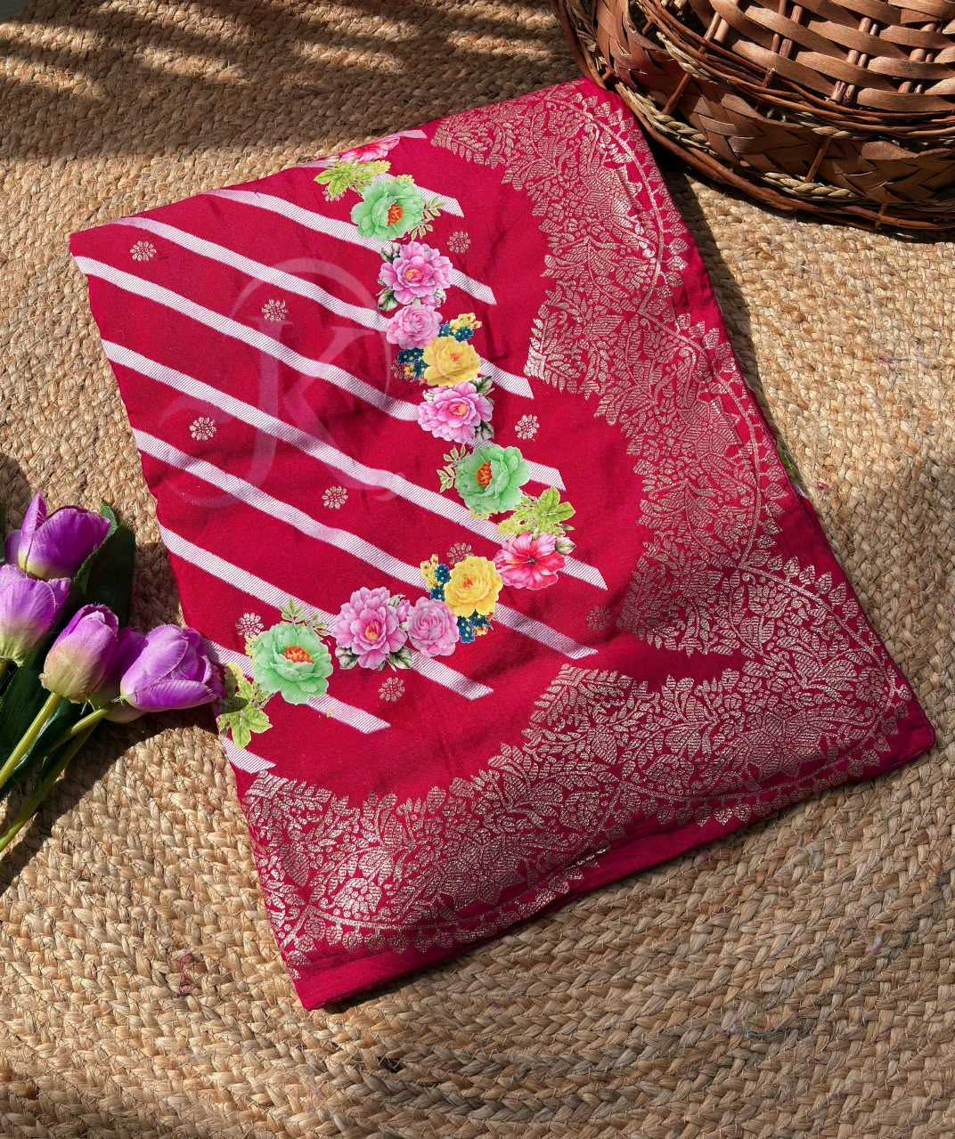 Soft Dola Designer Saree in Violet