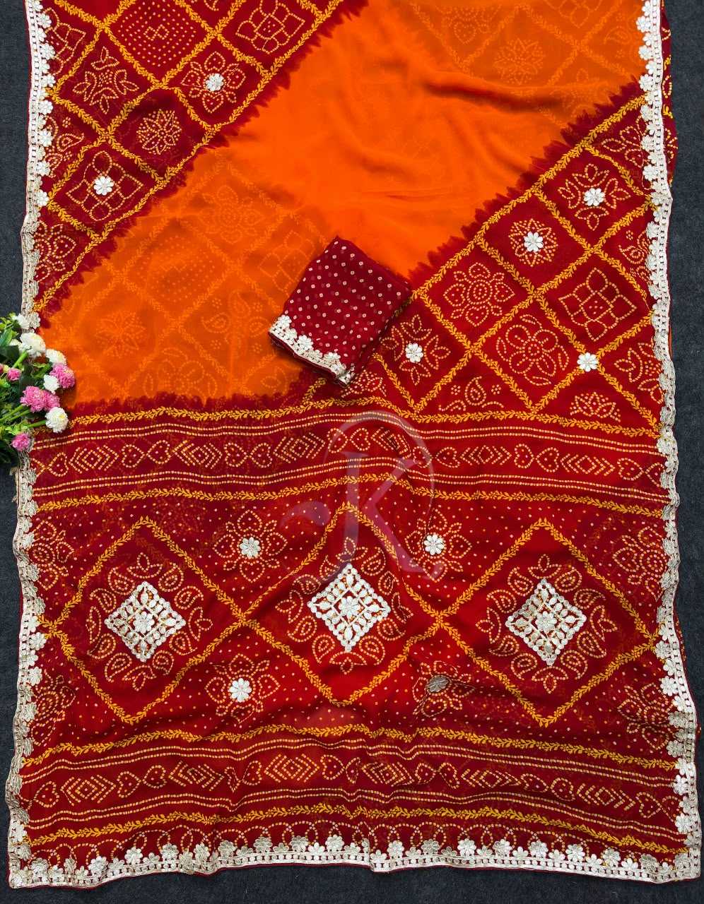 Georgette Fancy Saree in Red