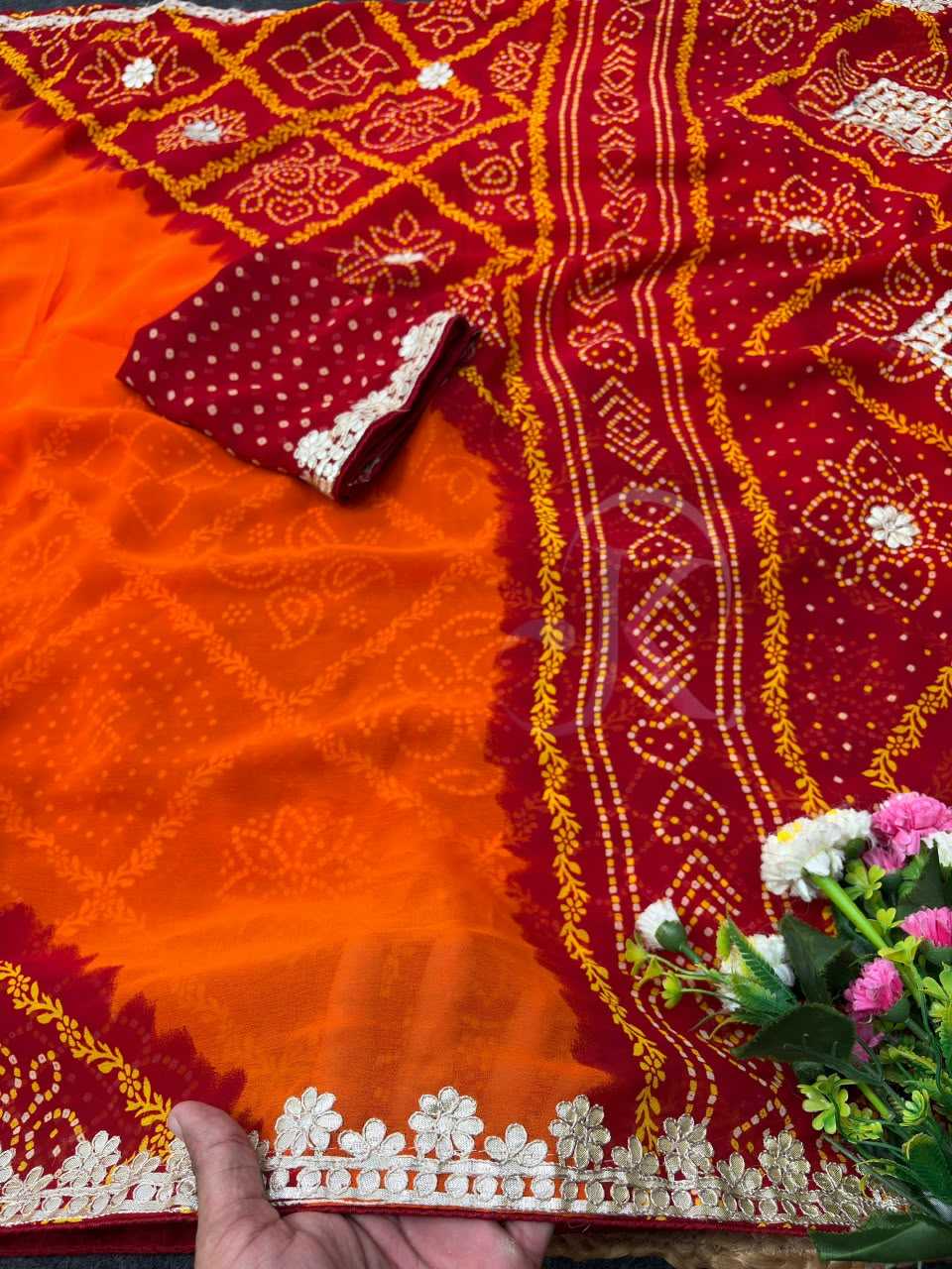 Georgette Fancy Saree in Red
