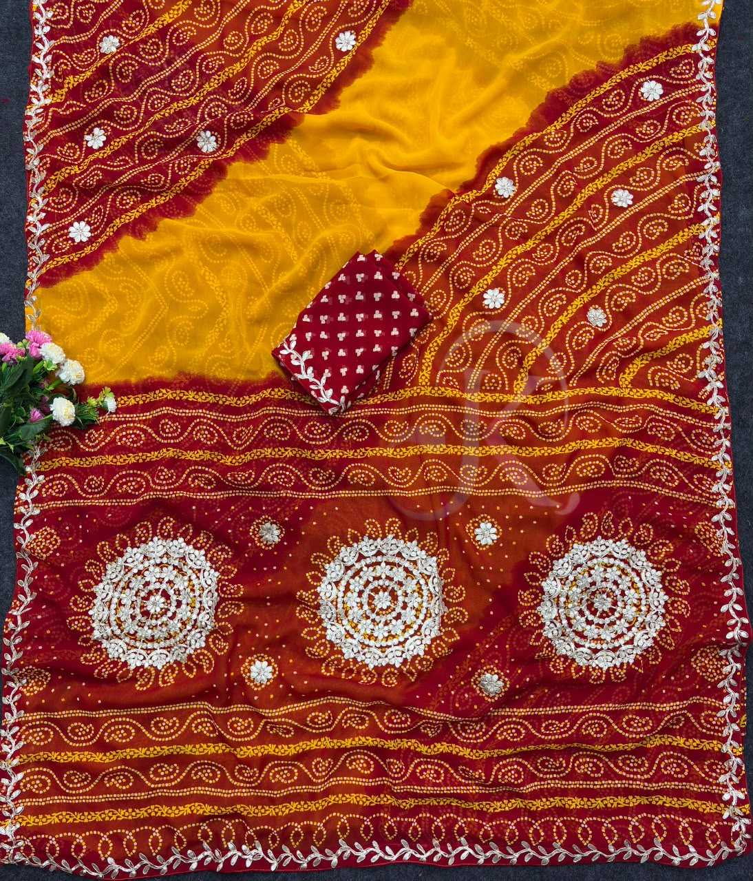 Georgette Saree in Orange