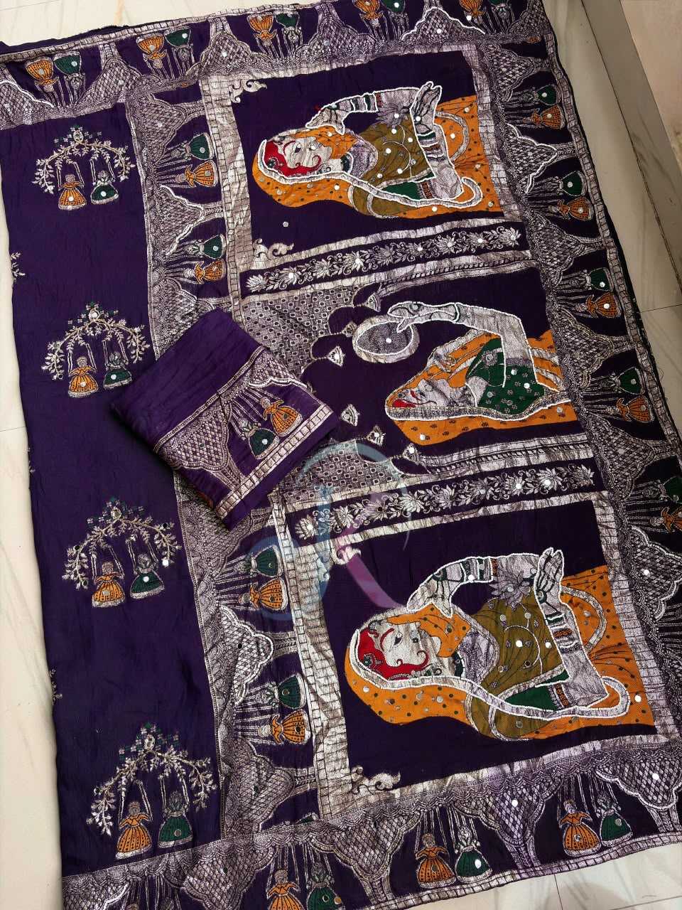 Dola Silk Saree in Carrot Orange