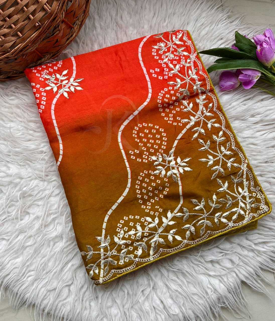 Chinon Silk Soft Saree in Purple