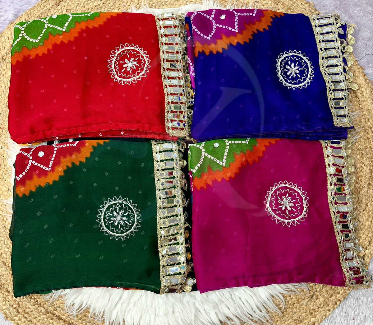 Chinon Designer Saree in Yellow