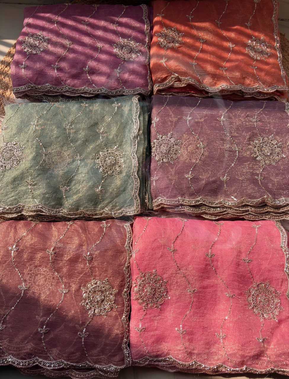 Chiffon Sequence Saree in Lavender Purple