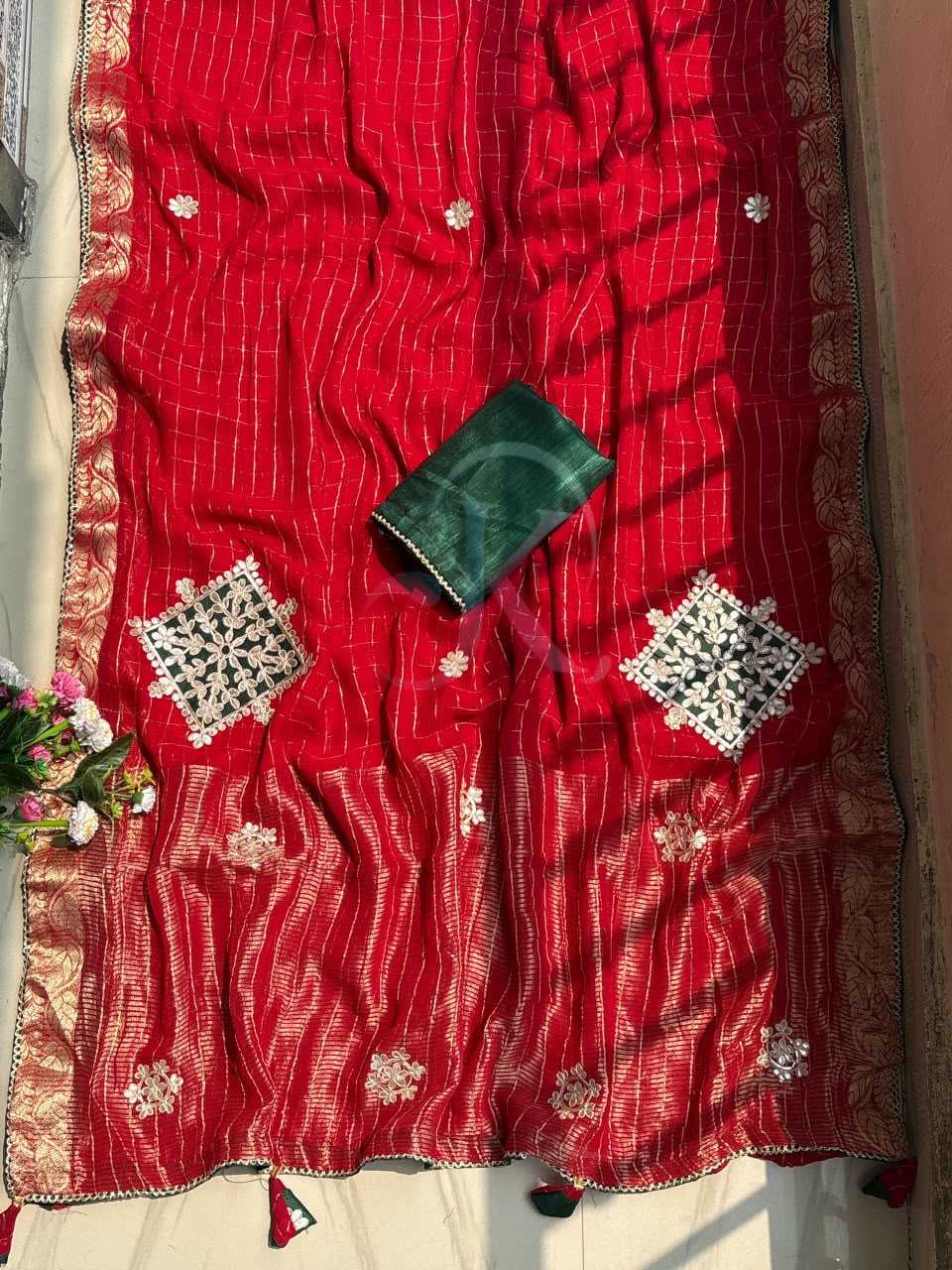 Premium Georgette Designer Saree in Hot Pink