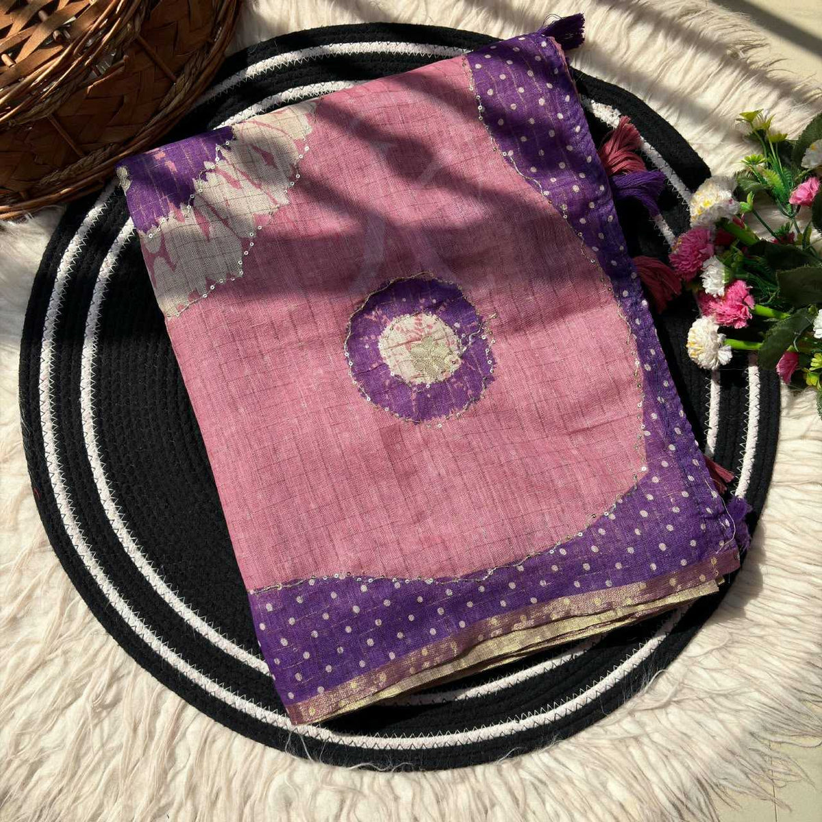 Chanderi Cotton Sequence Saree