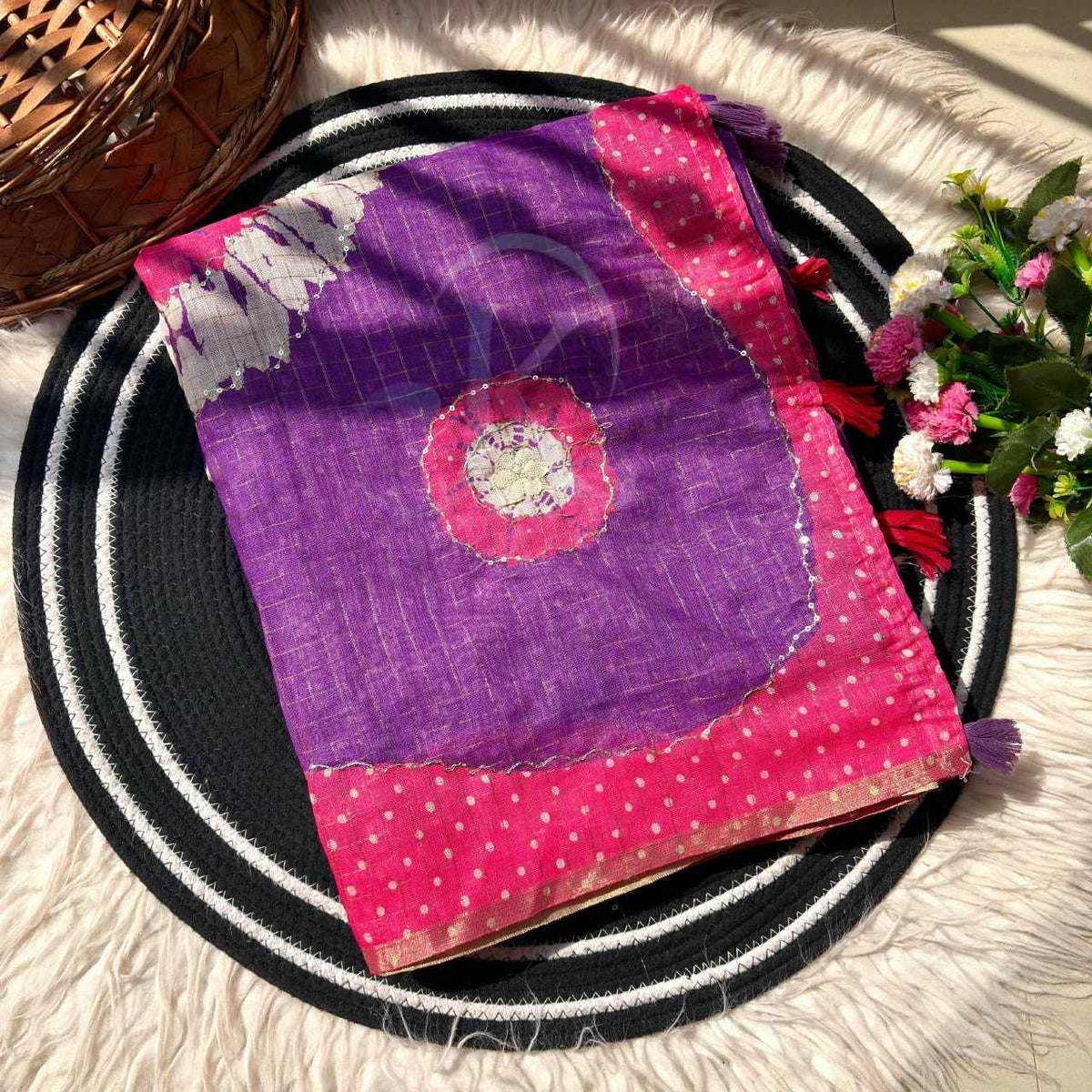 Chanderi Cotton Sequence Saree