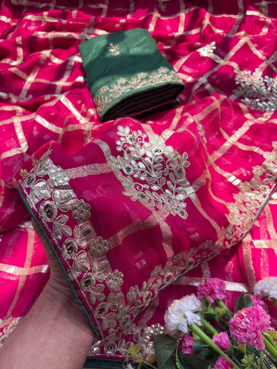 Viscose Gota Work Saree