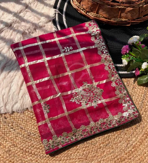 Viscose Gota Work Saree