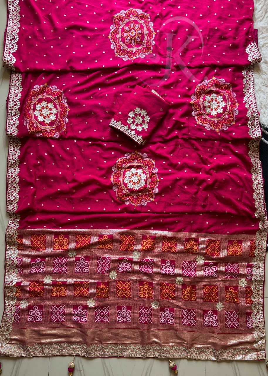 Viscose Gota Patti Saree