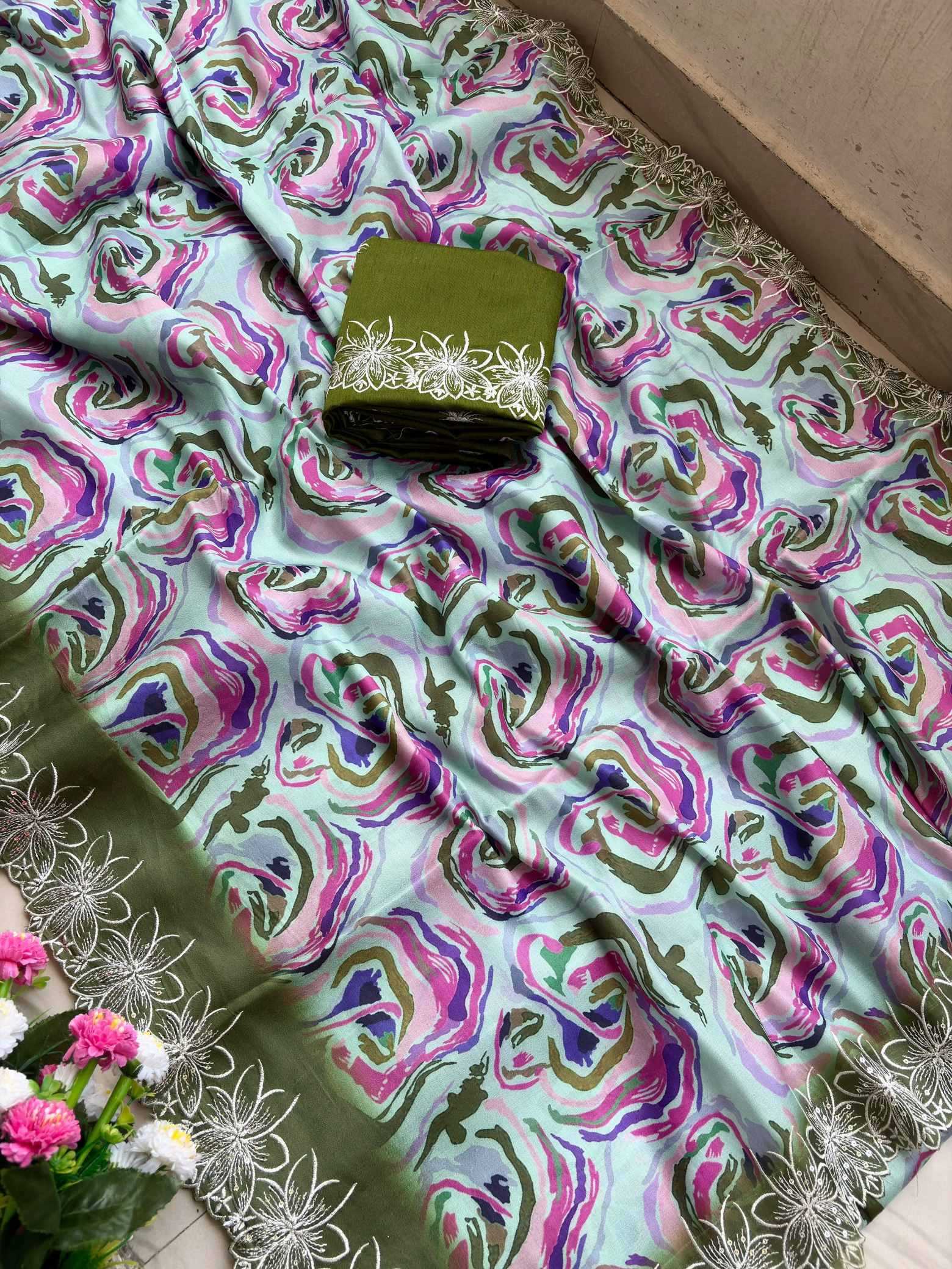 Chinon Silk Traditional Saree