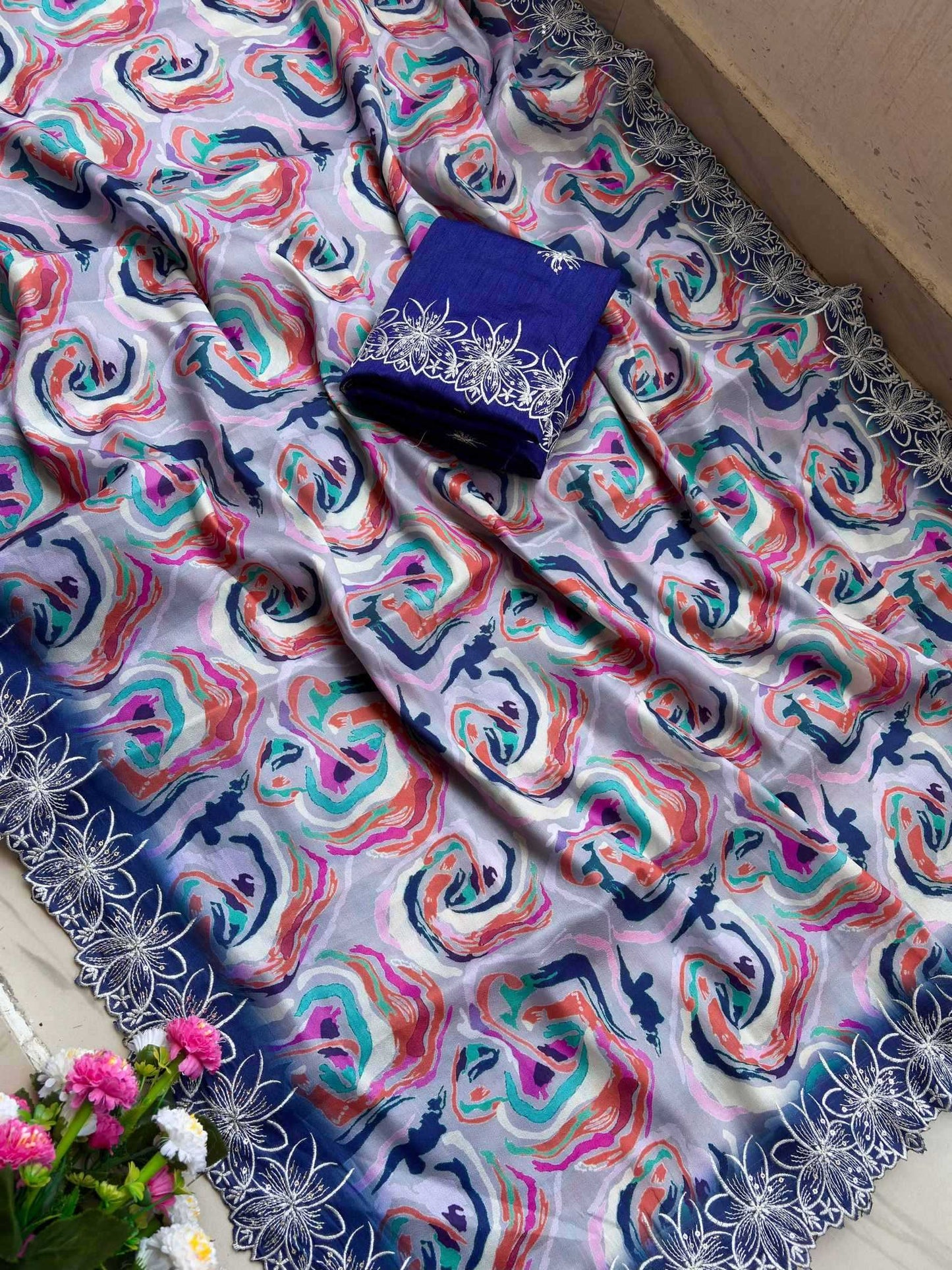 Chinon Silk Traditional Saree