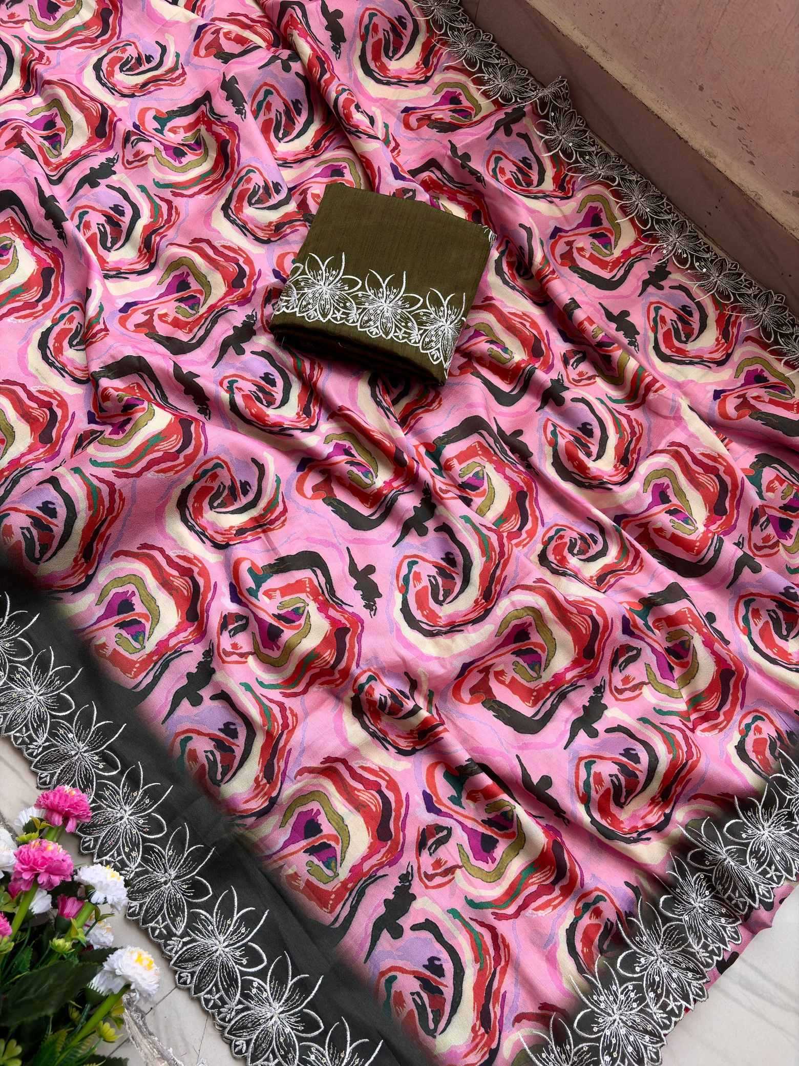 Chinon Silk Traditional Saree