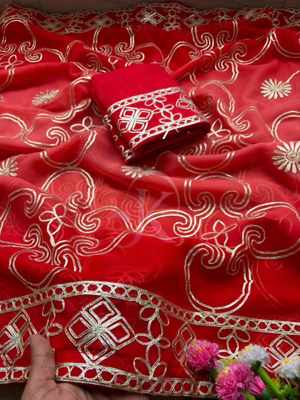 Ishana Premium Georgette Designer Saree in Purple