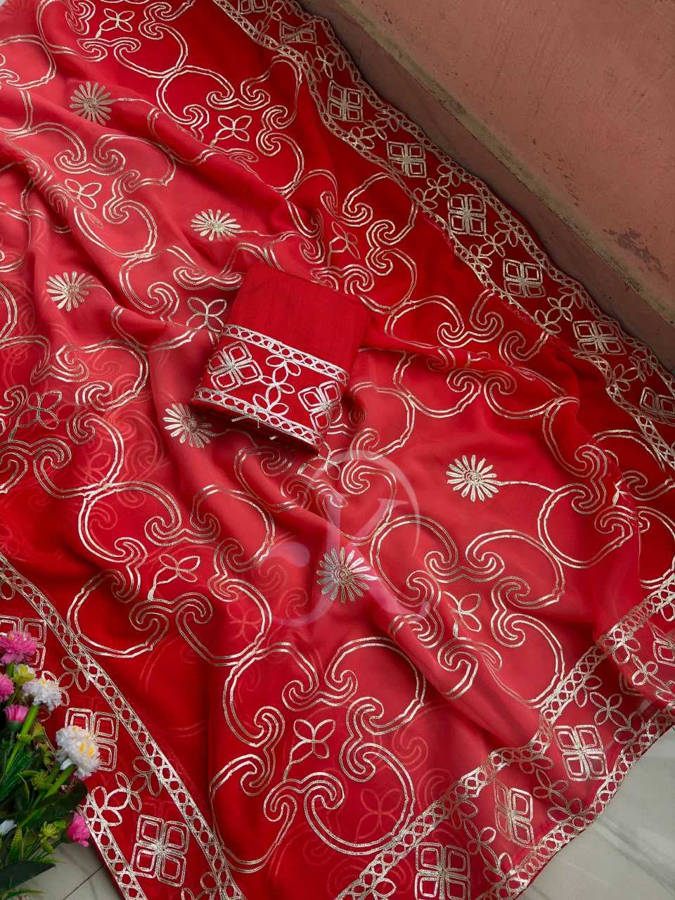 Ishana Premium Georgette Designer Saree in Purple