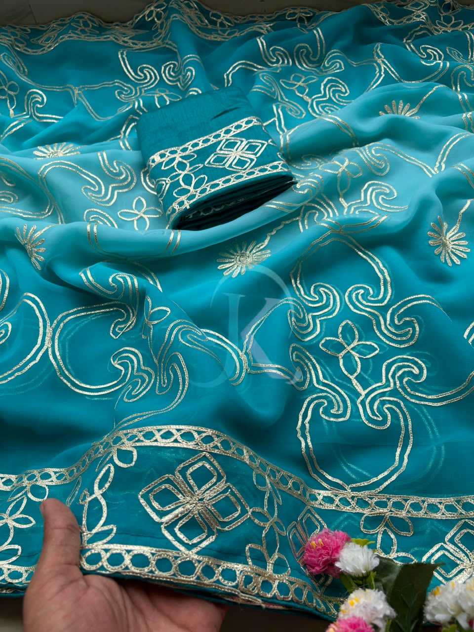 Ishana Premium Georgette Designer Saree in Purple