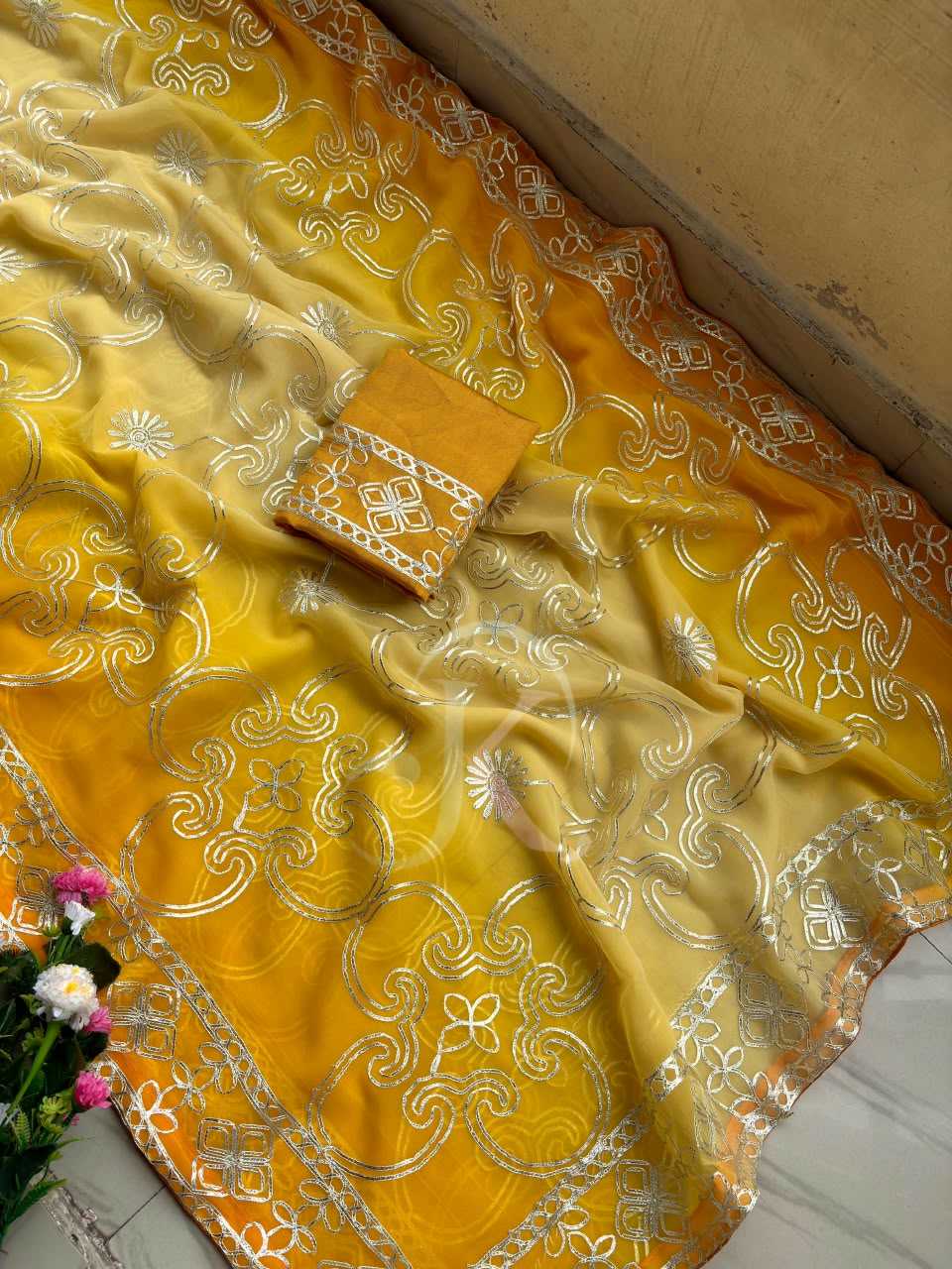 Ishana Premium Georgette Designer Saree in Purple