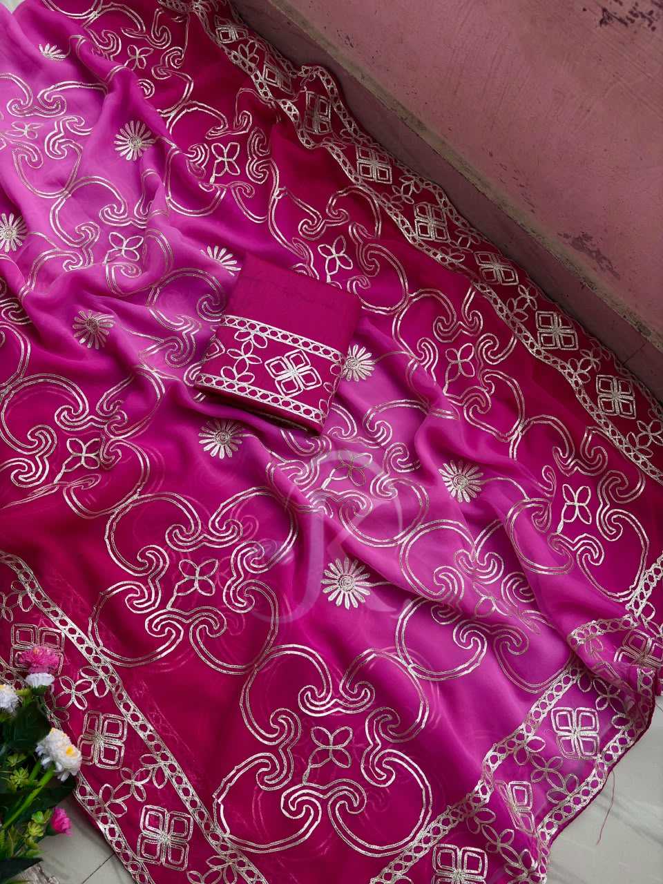 Ishana Premium Georgette Designer Saree in Purple