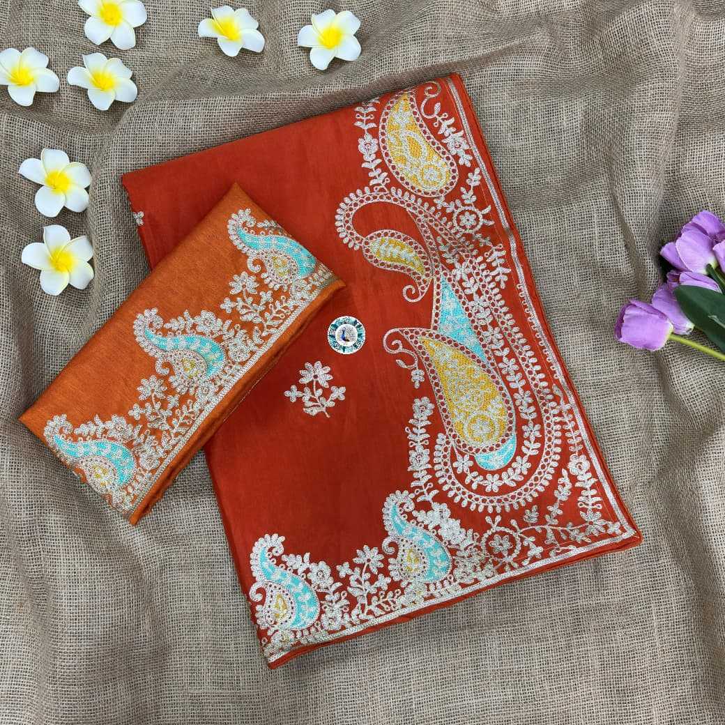 Pure Silk Soft Saree in Rani