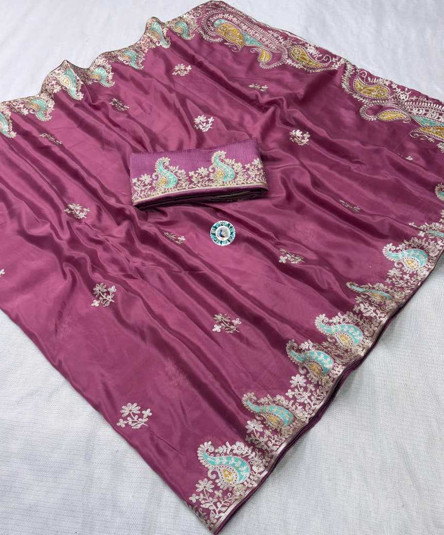 Pure Silk Soft Saree in Rani