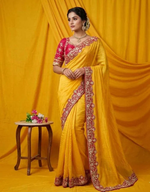 Chinon Silk Soft Saree 384