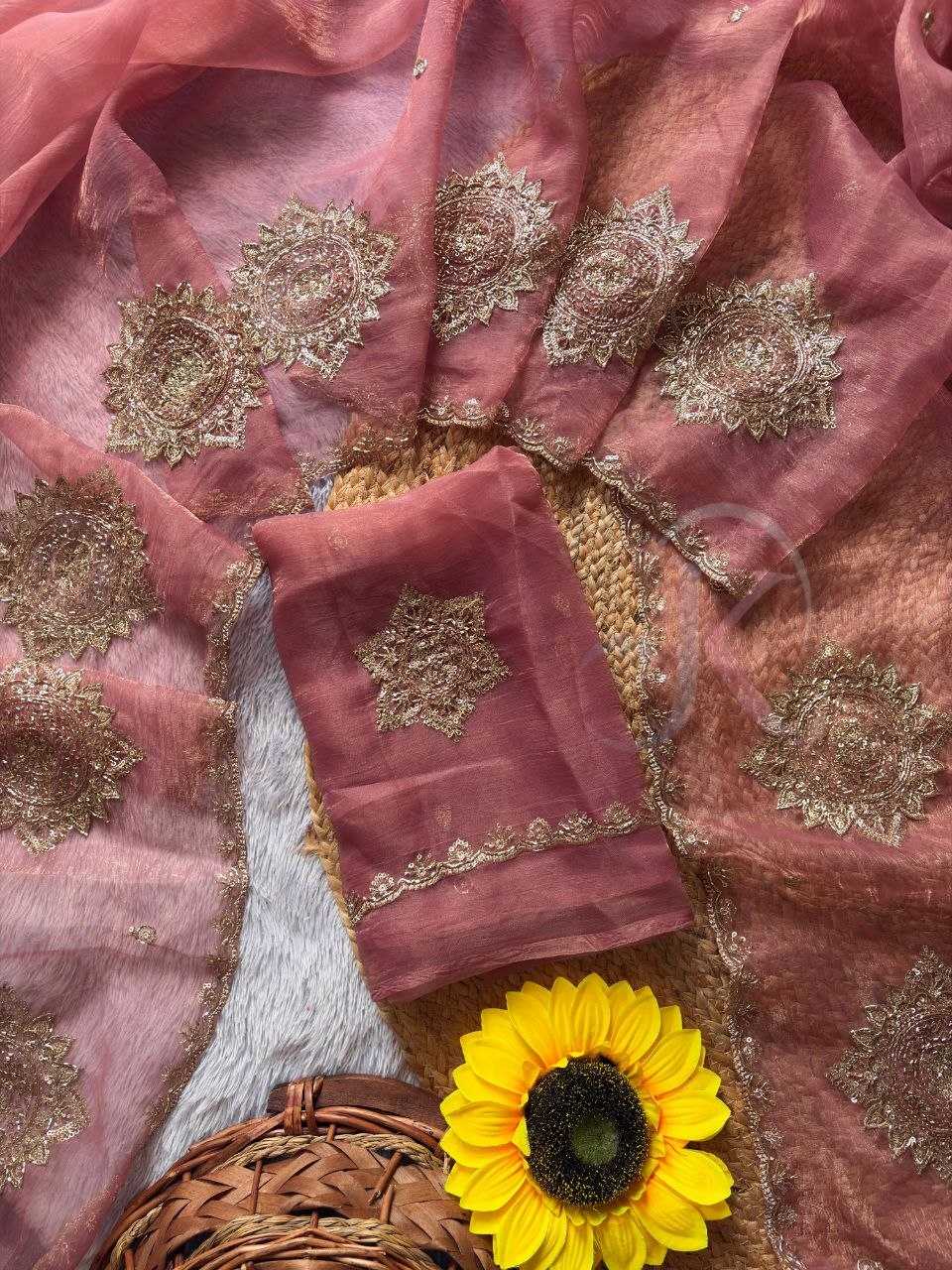 Chiffon Sequence Saree in Brink Pink