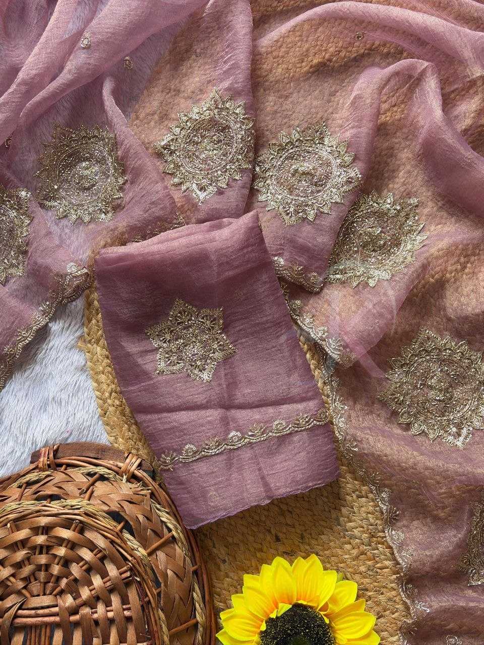Chiffon Sequence Saree in Brink Pink