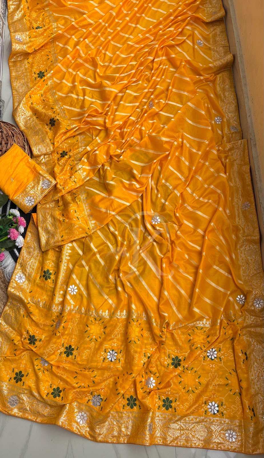 Dola Silk Saree in Yellow
