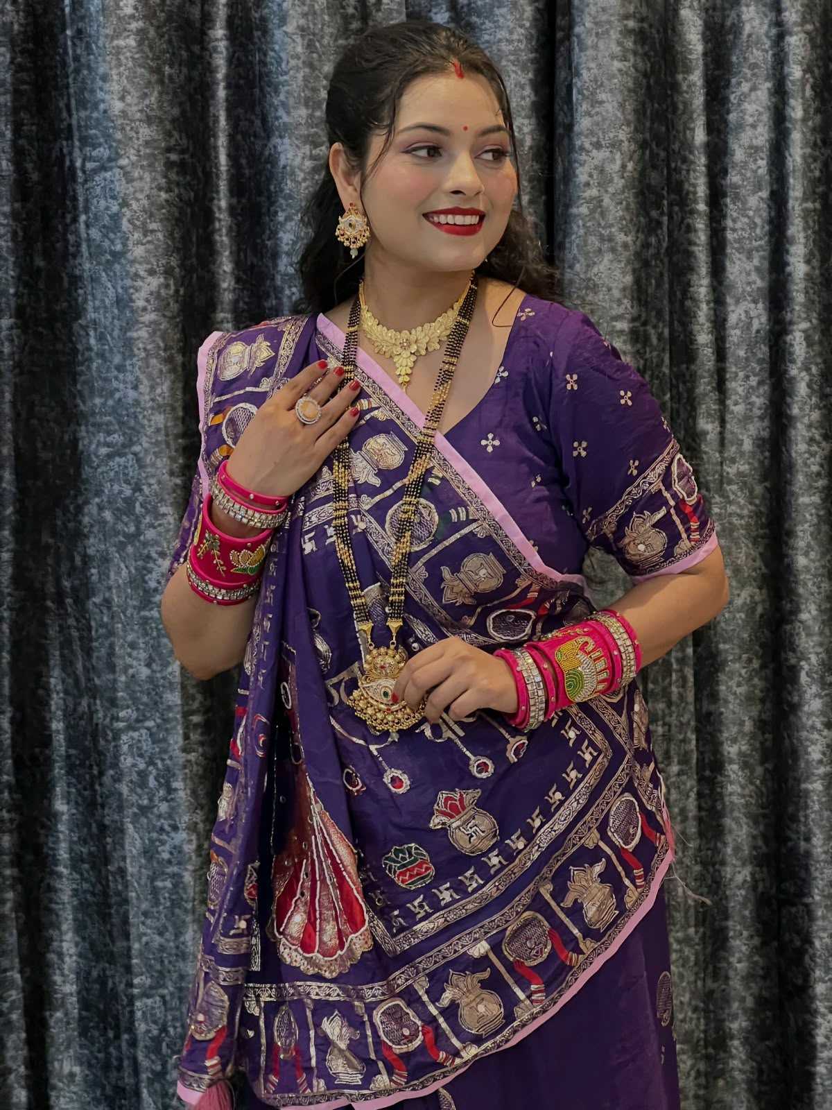 Viscose Mirror Work Saree 422