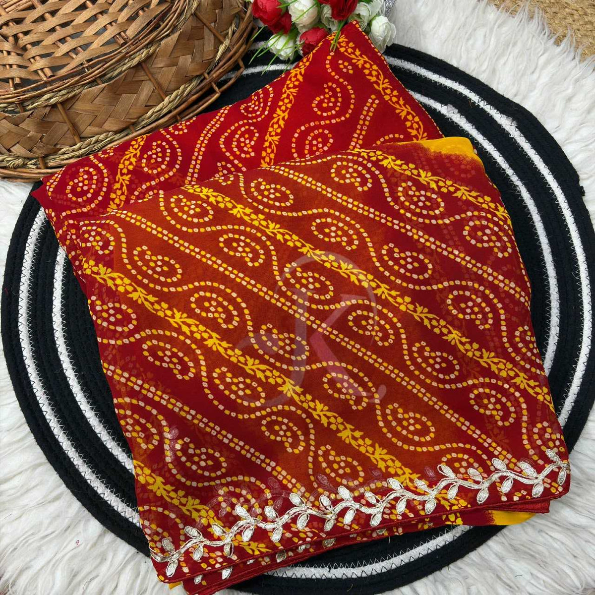 Premium Georgette Printed Saree in Yellow