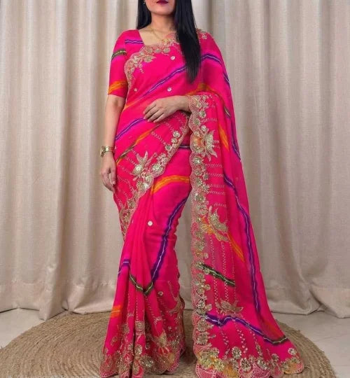 JK Bits Premium Georgette Saree