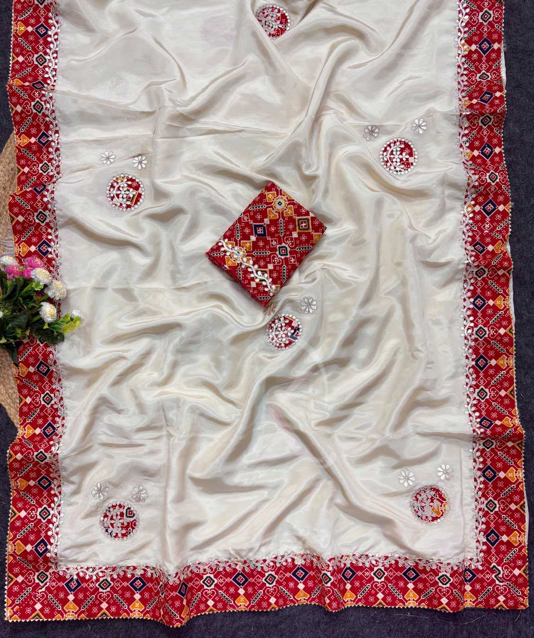 Fancy Designer Saree in White