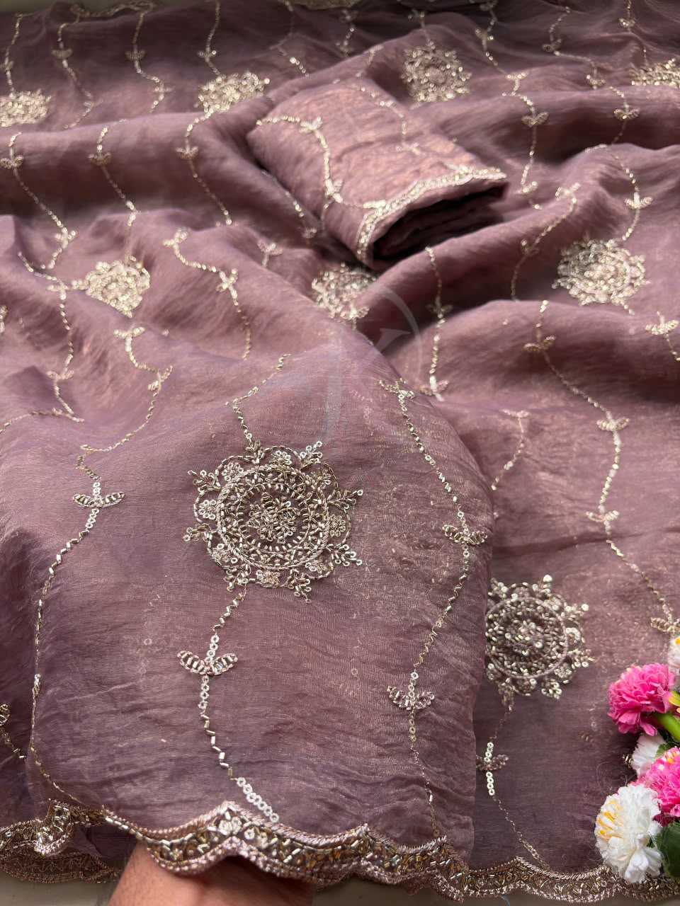 Mulberry Sequence Saree