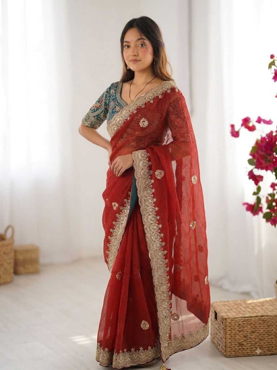 Space Silk Sequence Saree 5629