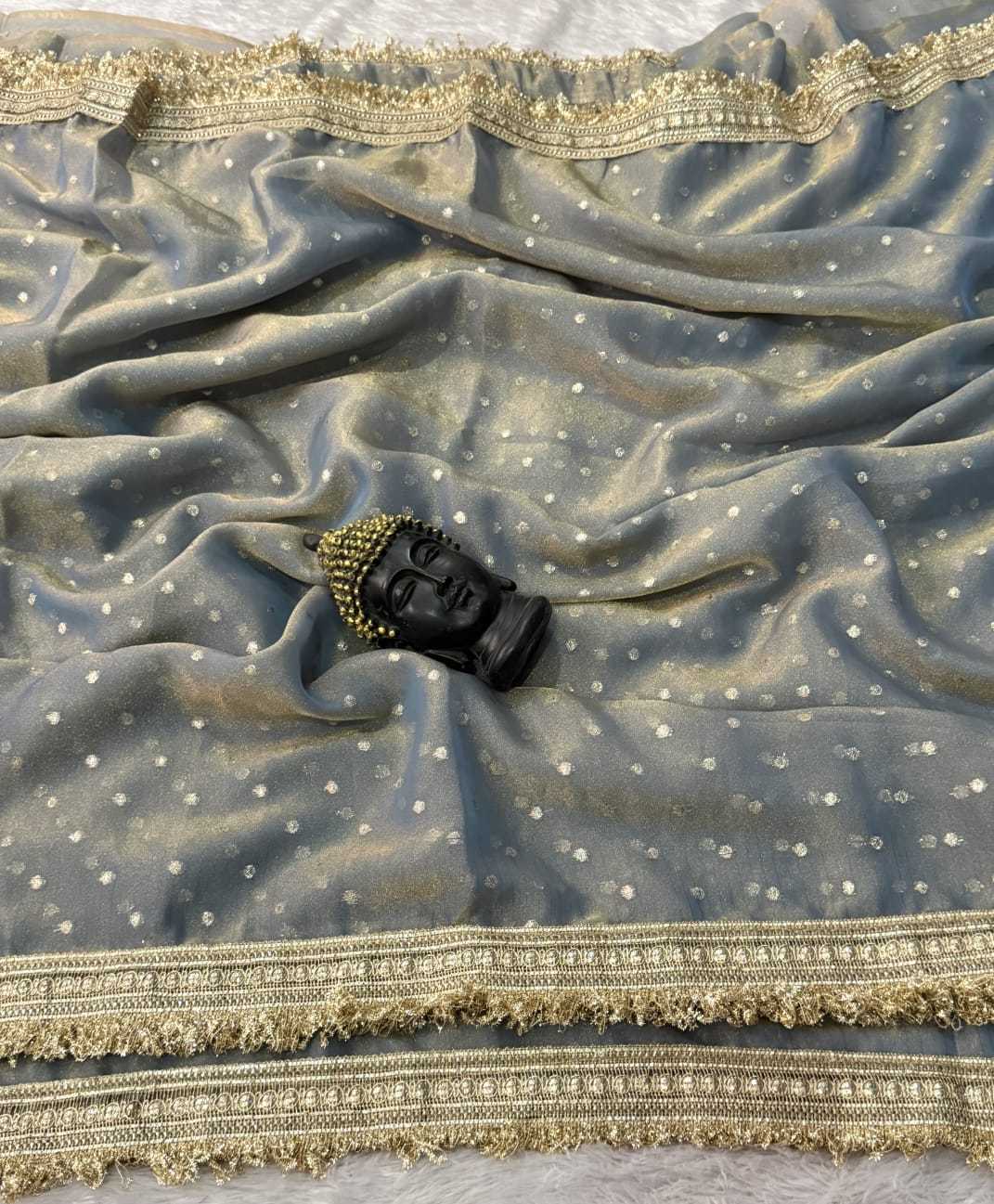Dull Moss Designer Saree