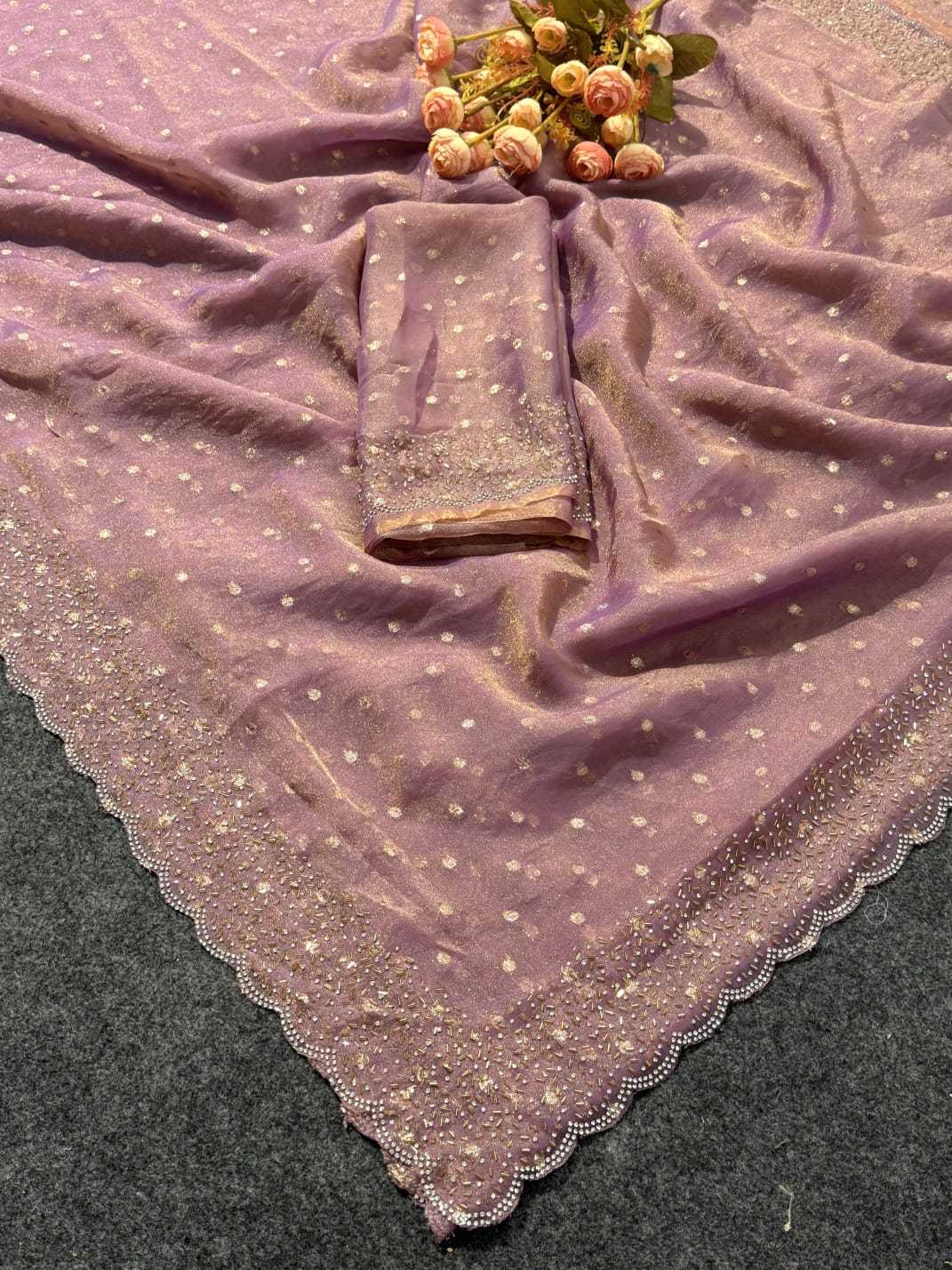 Dull Moss Butta Saree