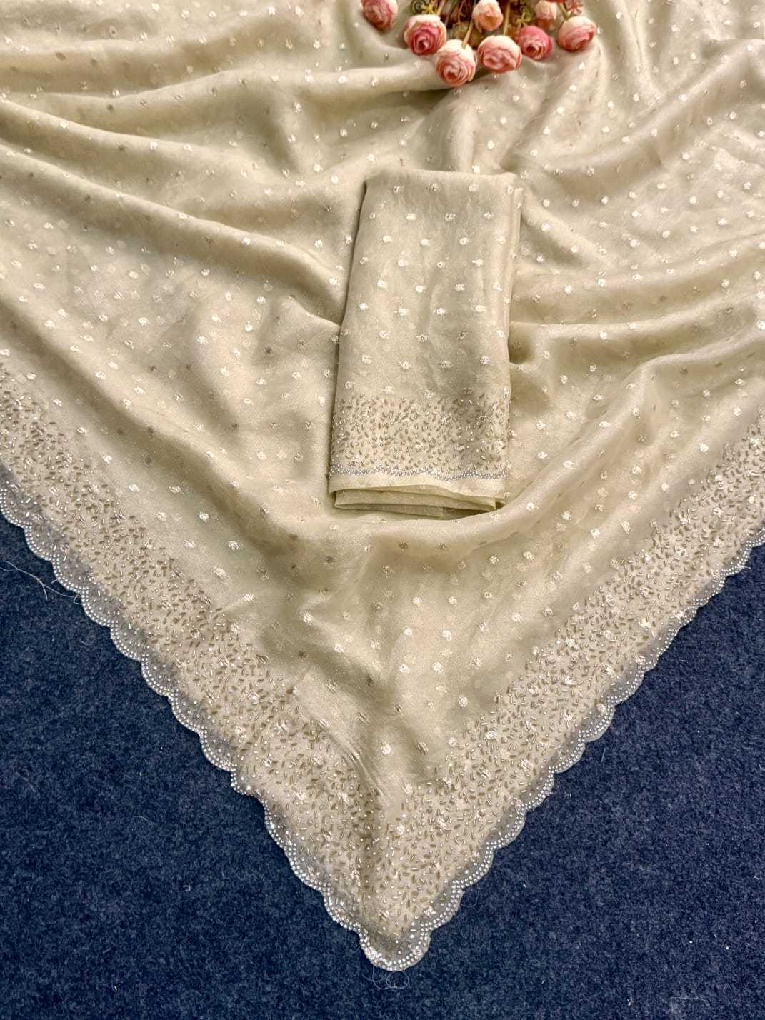 Dull Moss Butta Saree