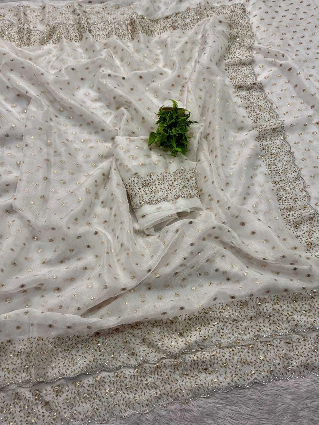 Dull Moss Butta Saree
