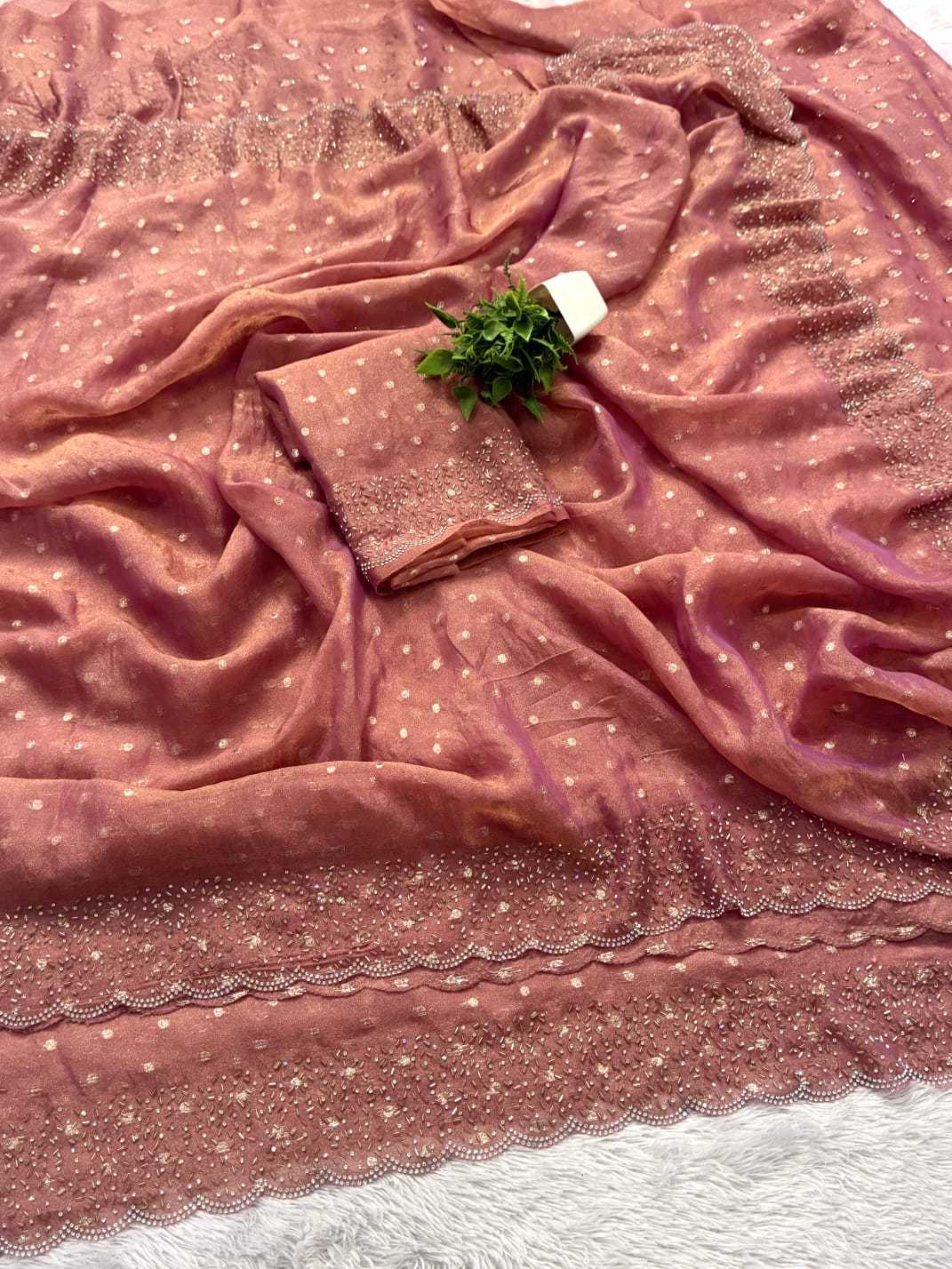 Dull Moss Butta Saree